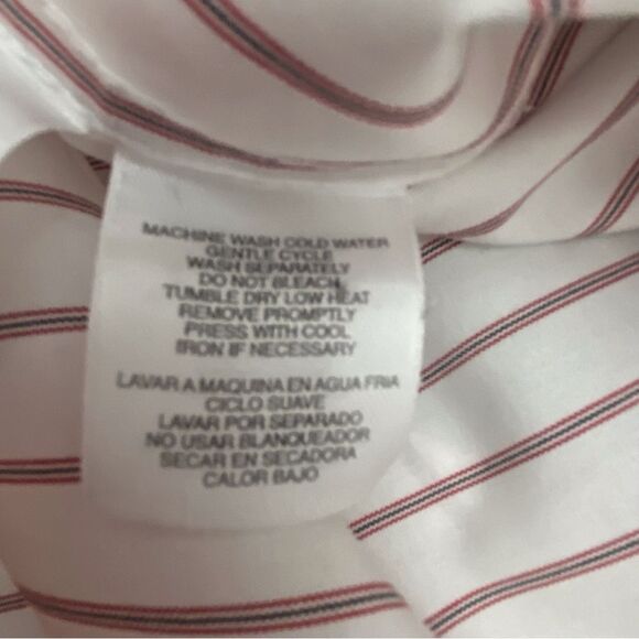 2/40$ JONESNewYork button down shirt non iron stretch striped white red black 16 - Picture 9 of 16